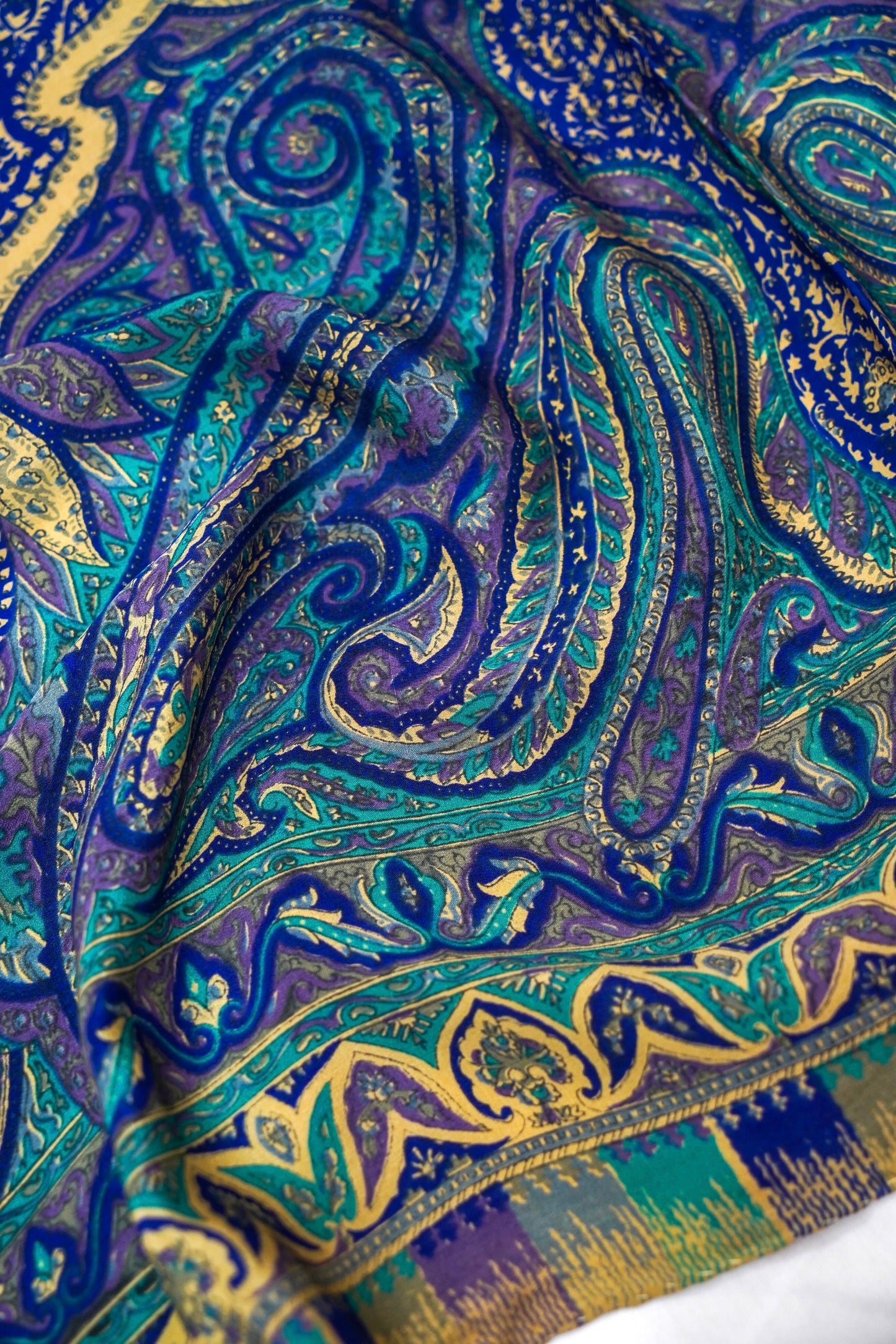 Printed Silk Scarf from Benaras