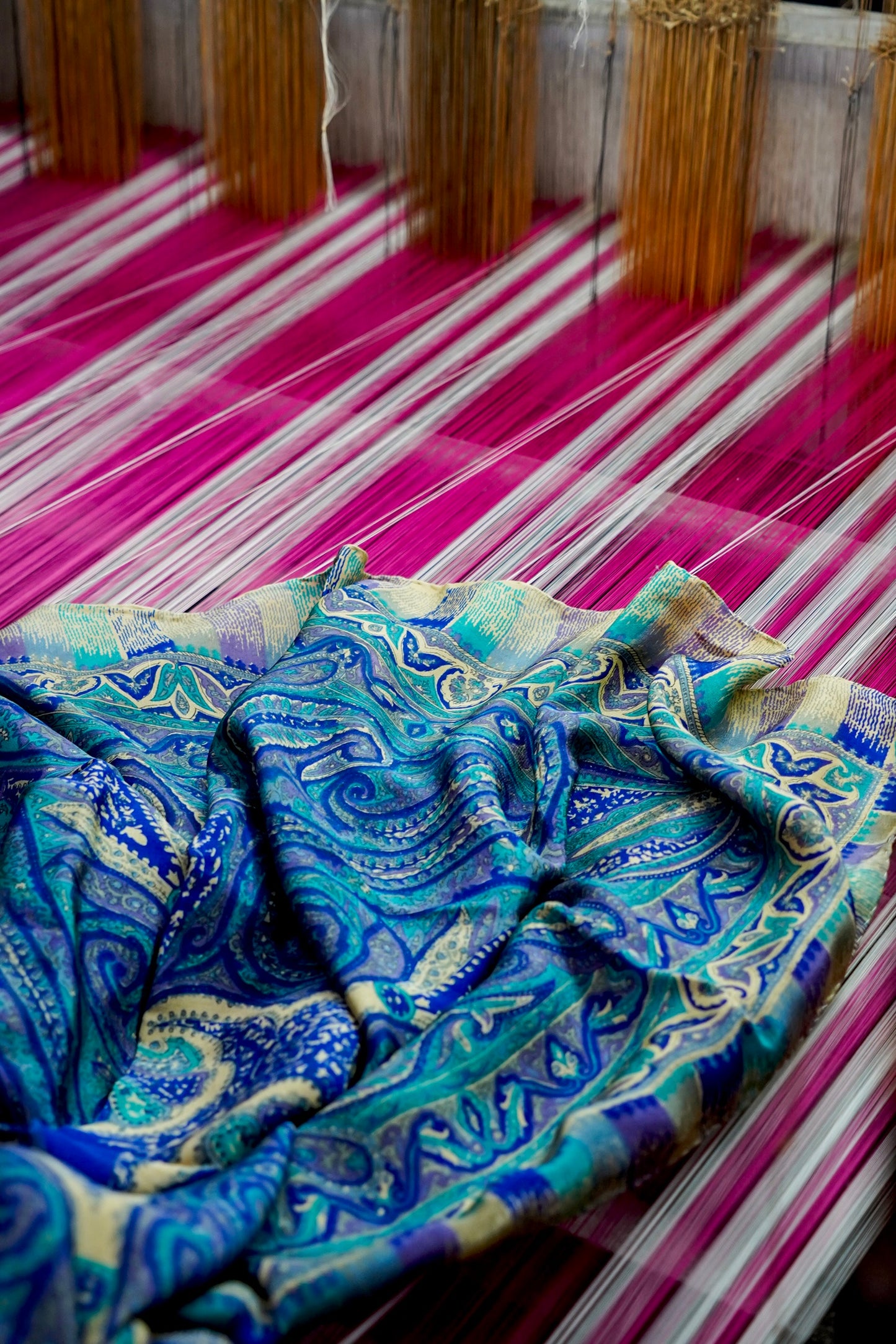 Printed Silk Scarf from Benaras