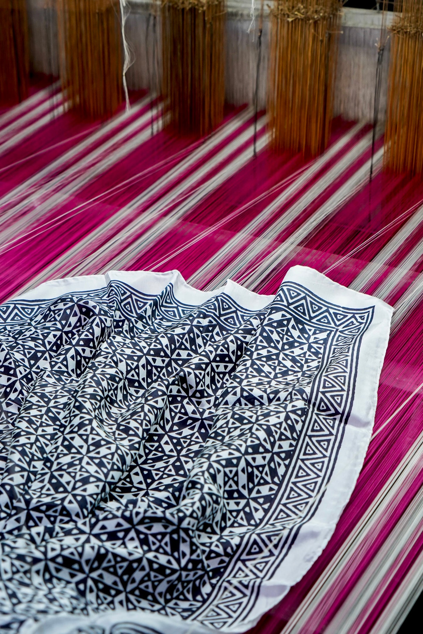 Printed Silk Scarf from Benaras