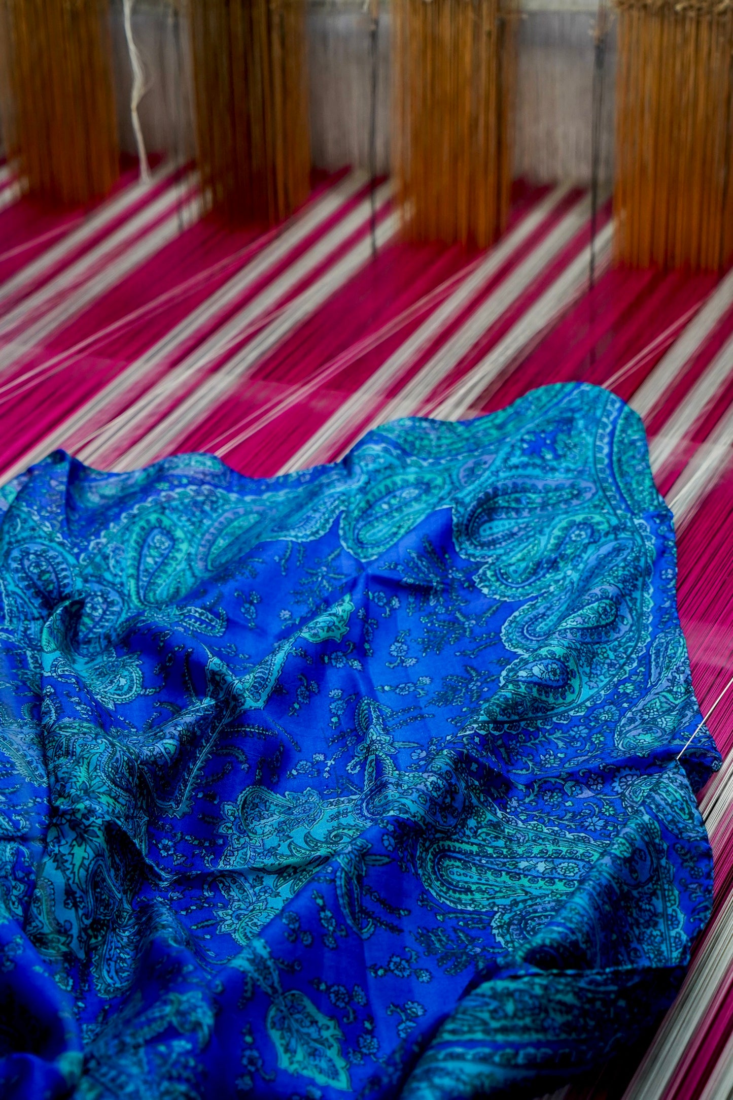 Printed Silk Scarf from Benaras