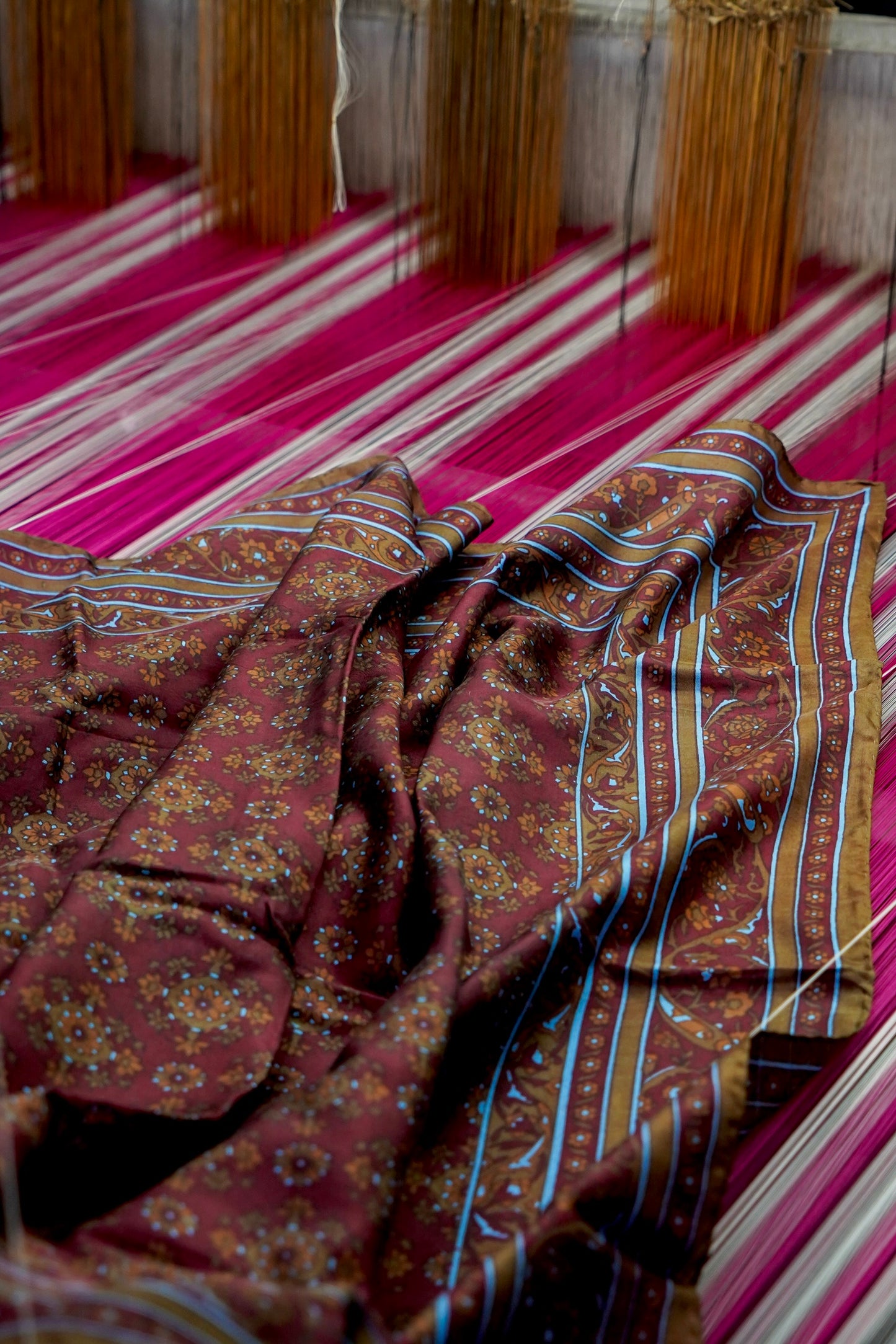 Printed Silk Scarf from Benaras