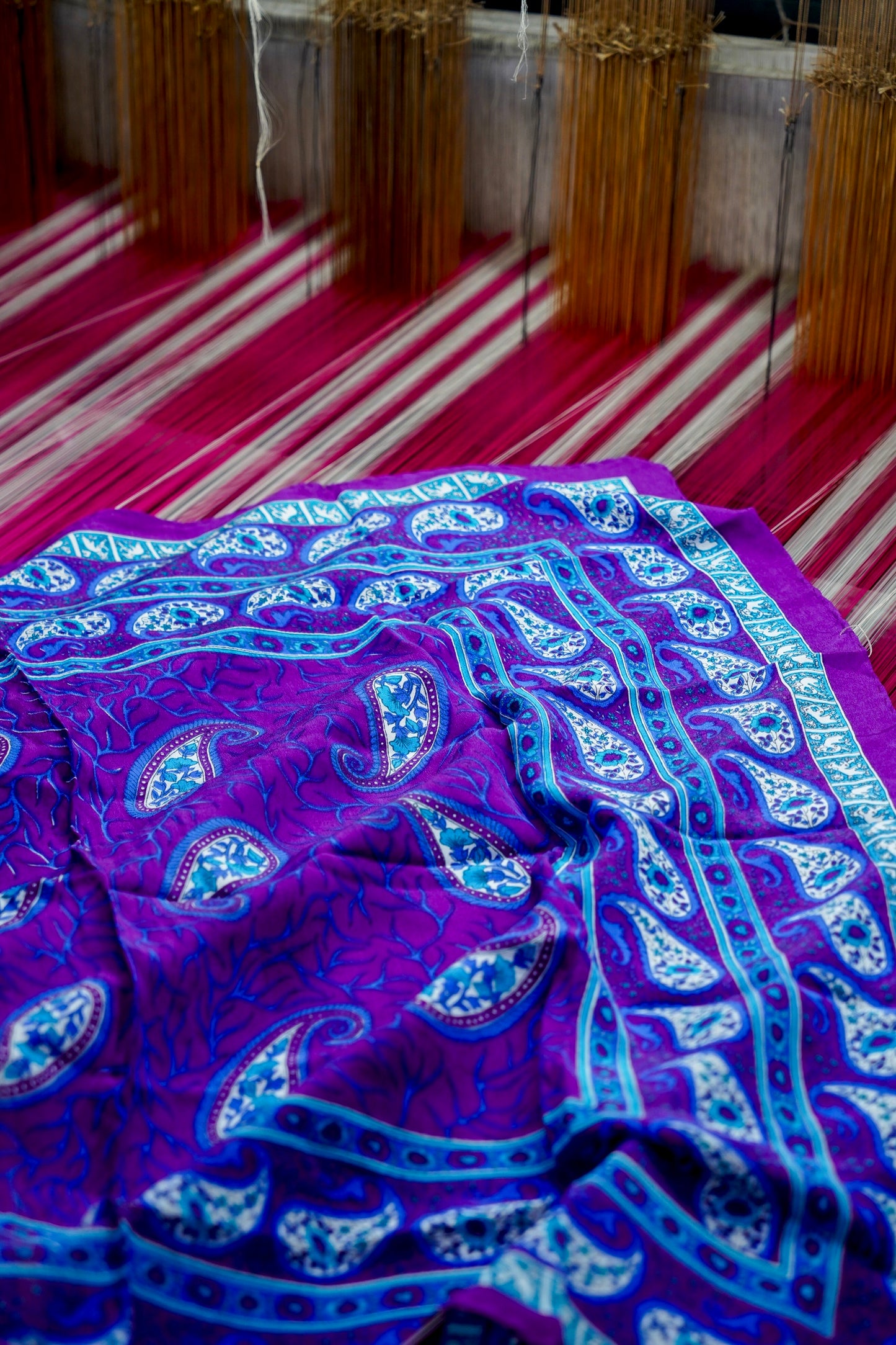 Printed Silk Scarf from Benaras