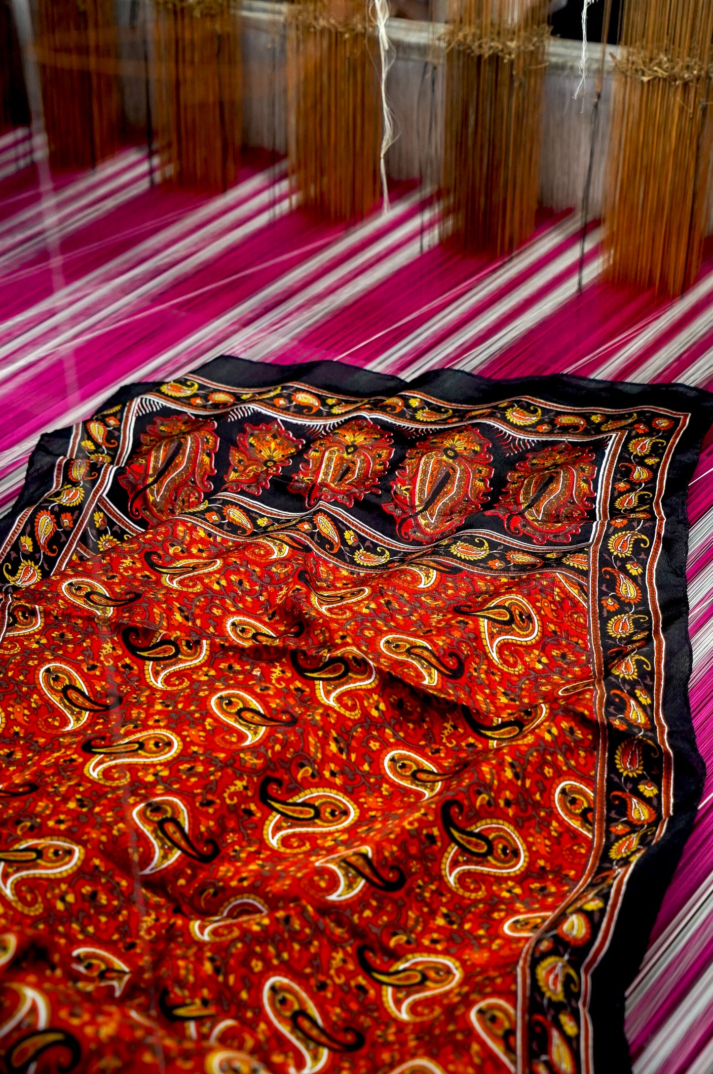 Printed Silk Scarf from Benaras