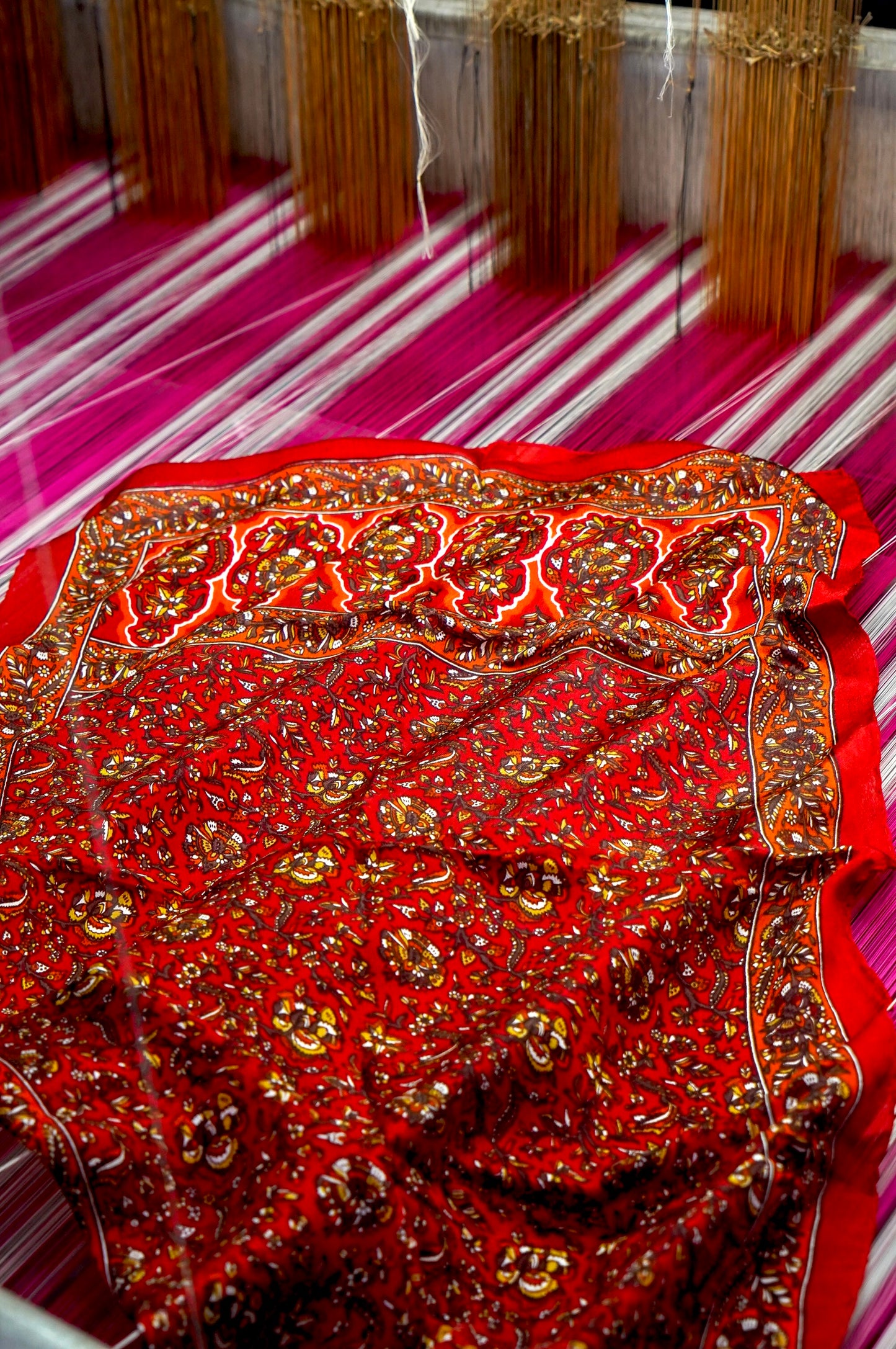 Printed Silk Scarf from Benaras