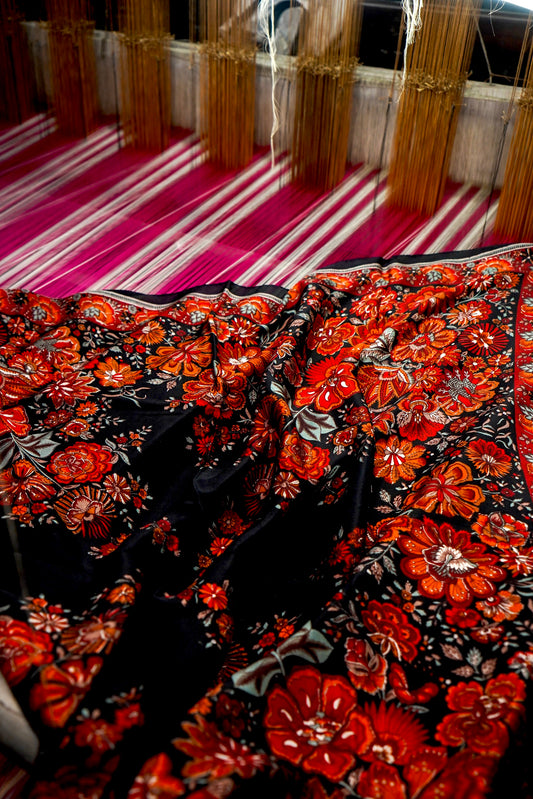 Printed Silk Scarf from Benaras