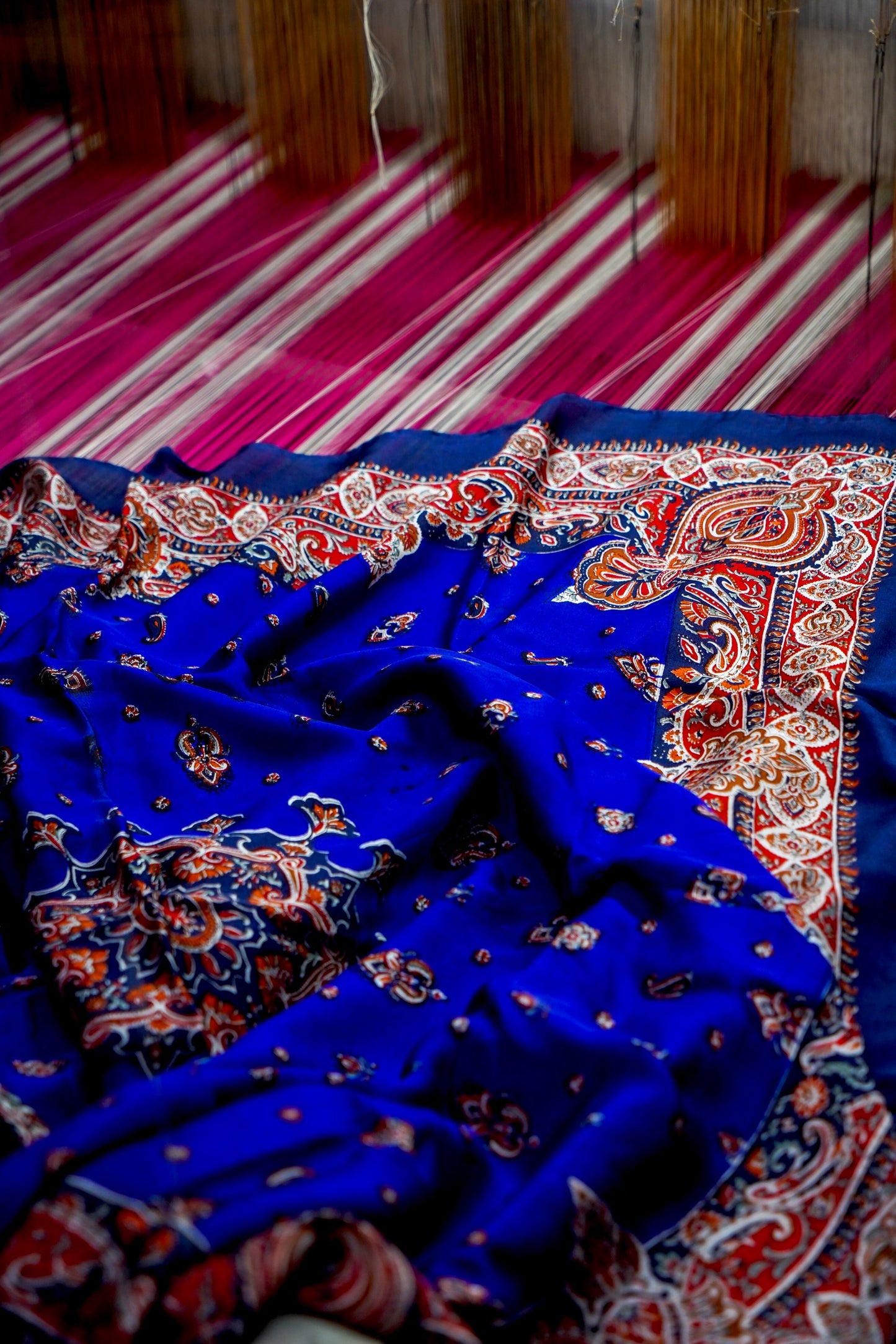 Printed Silk Scarf from Benaras