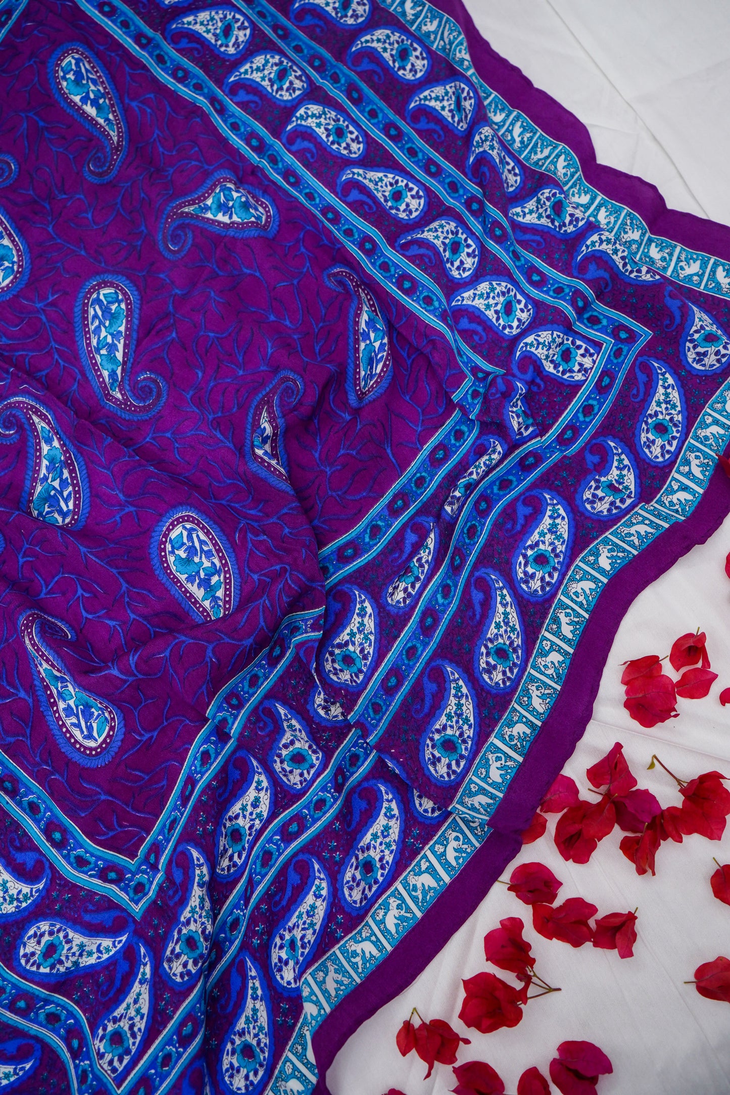 Printed Silk Scarf from Benaras