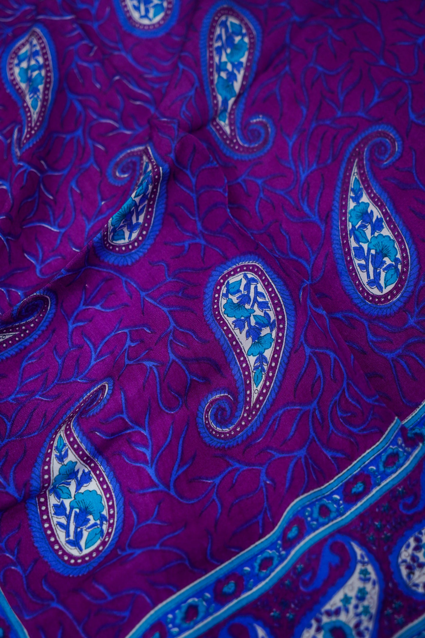 Printed Silk Scarf from Benaras