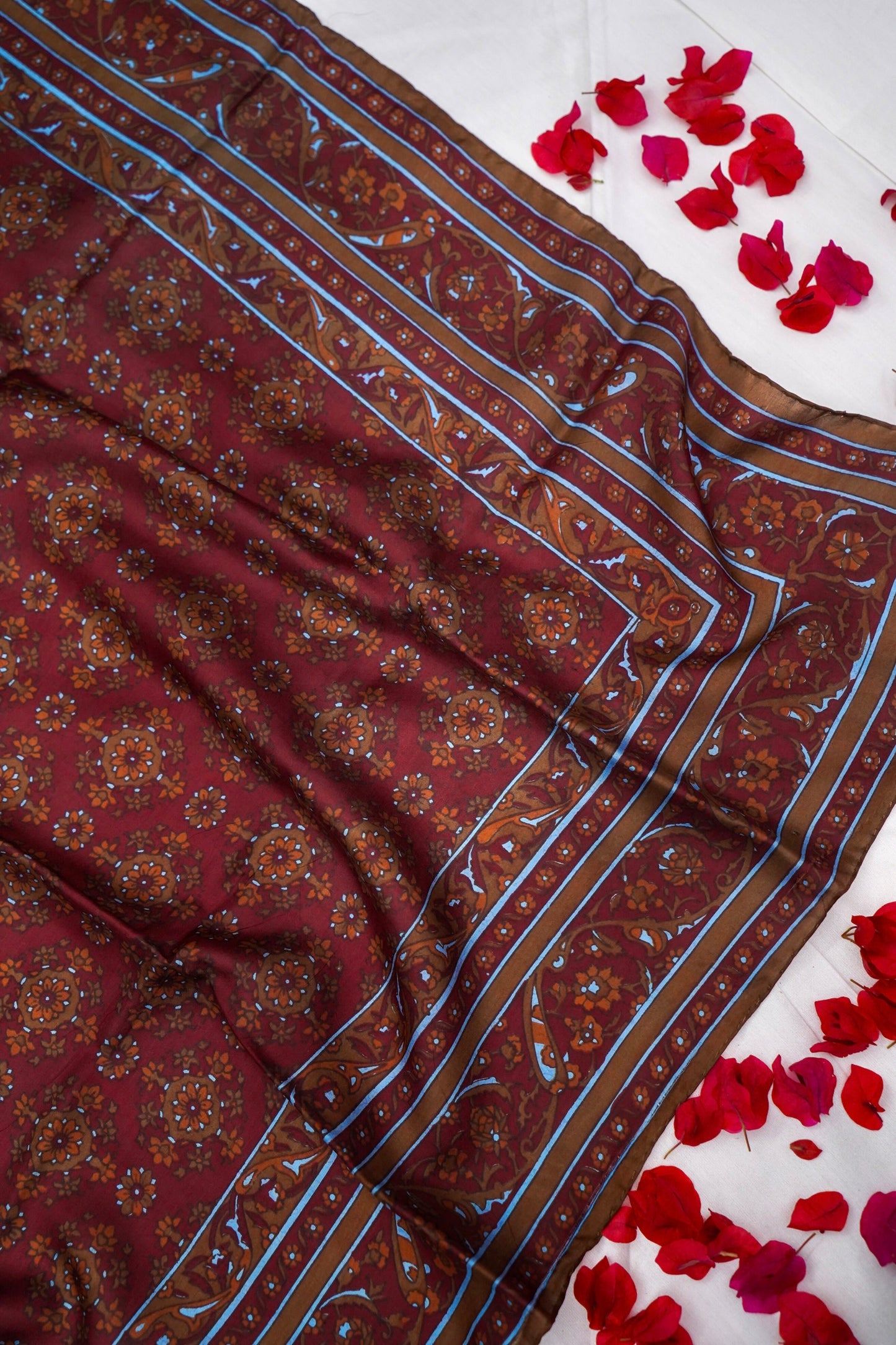 Printed Silk Scarf from Benaras
