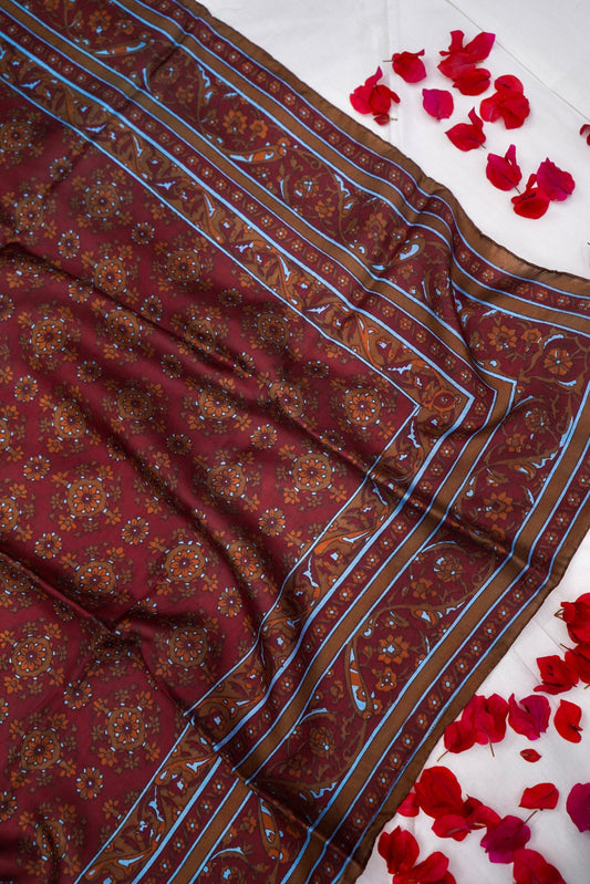 Printed Silk Scarf from Benaras