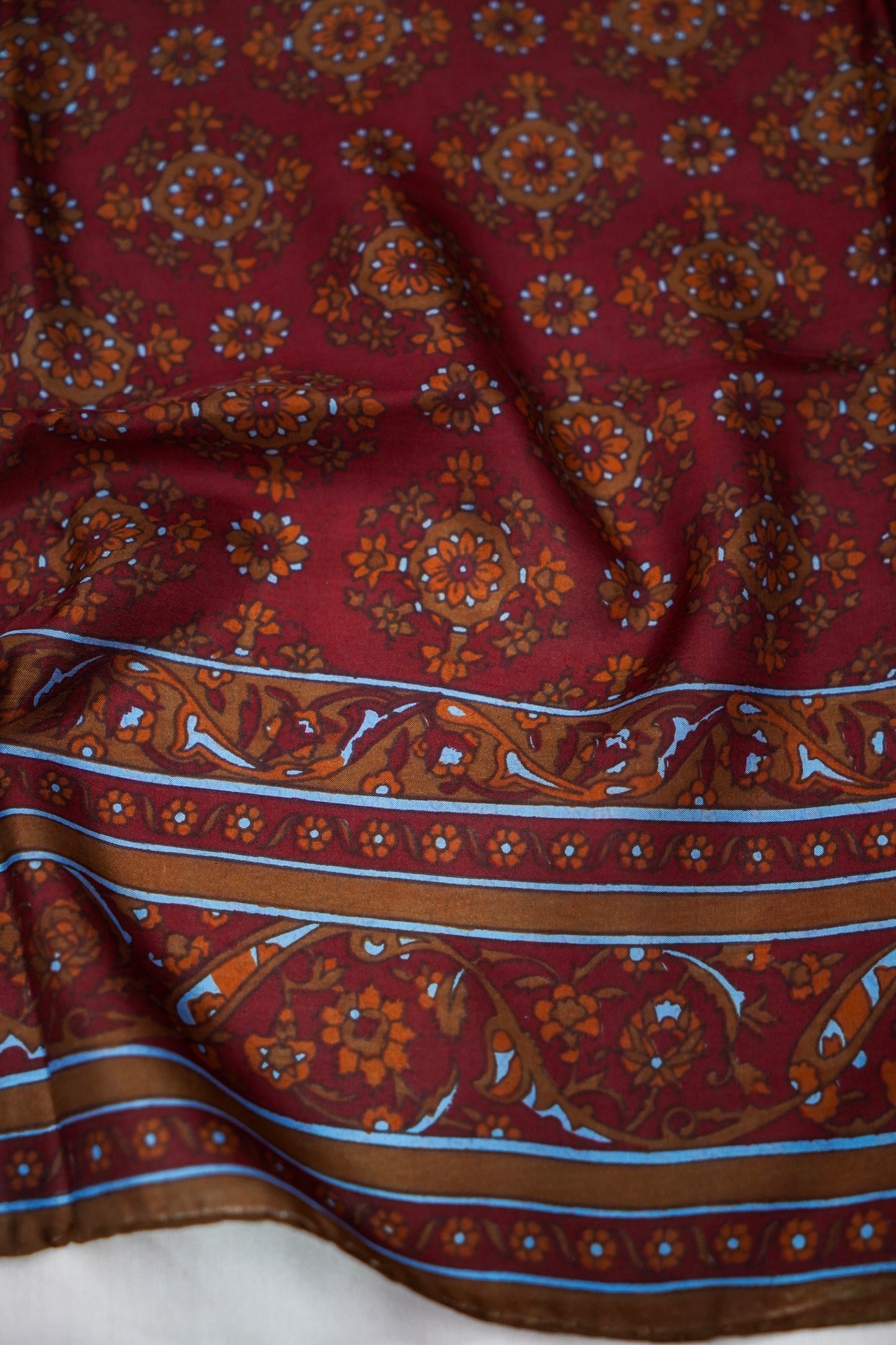 Printed Silk Scarf from Benaras