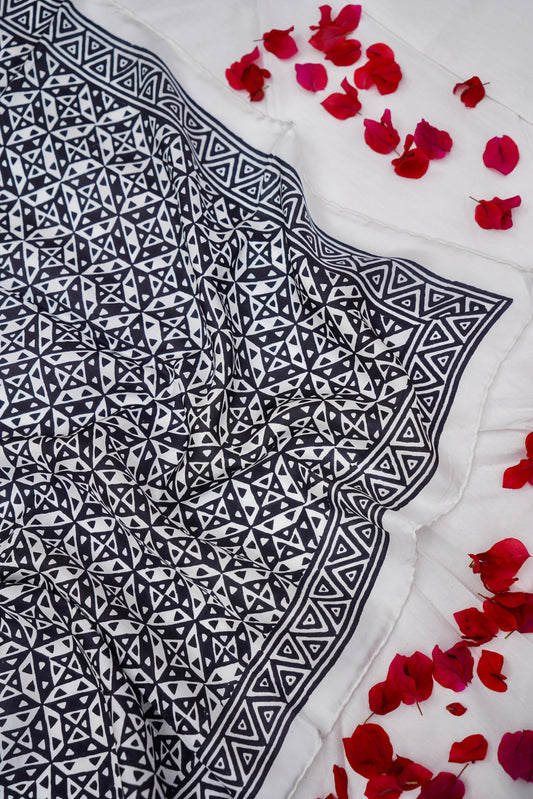 Printed Silk Scarf from Benaras