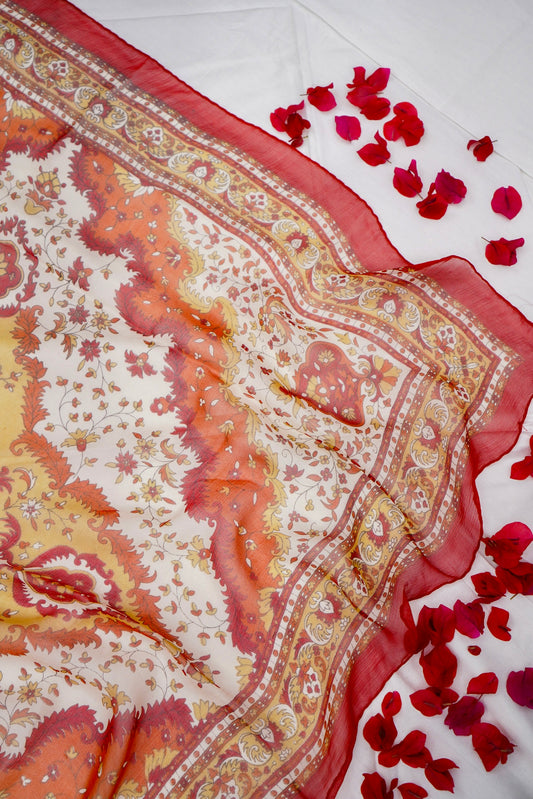Printed Silk Scarf from Benaras