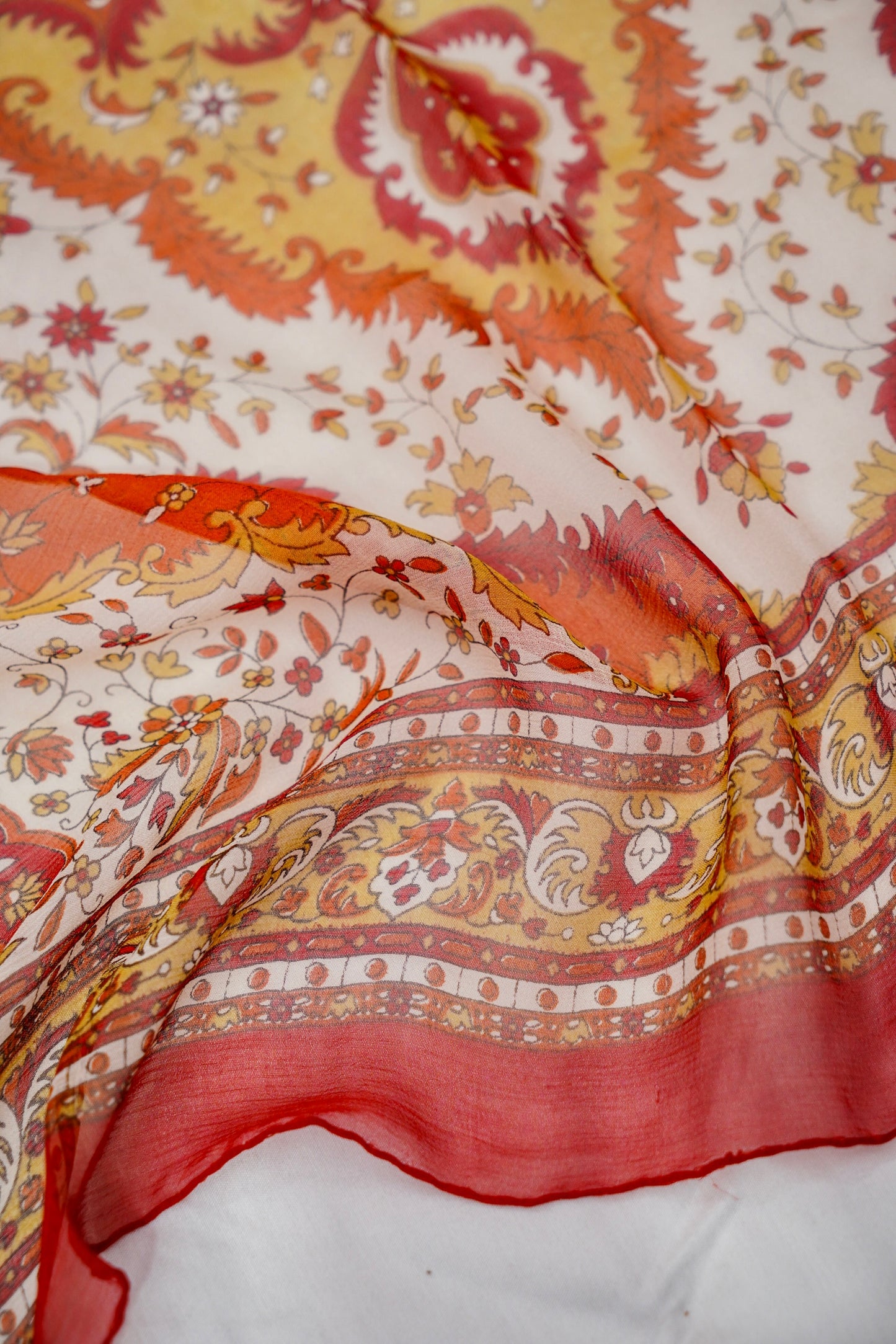 Printed Silk Scarf from Benaras
