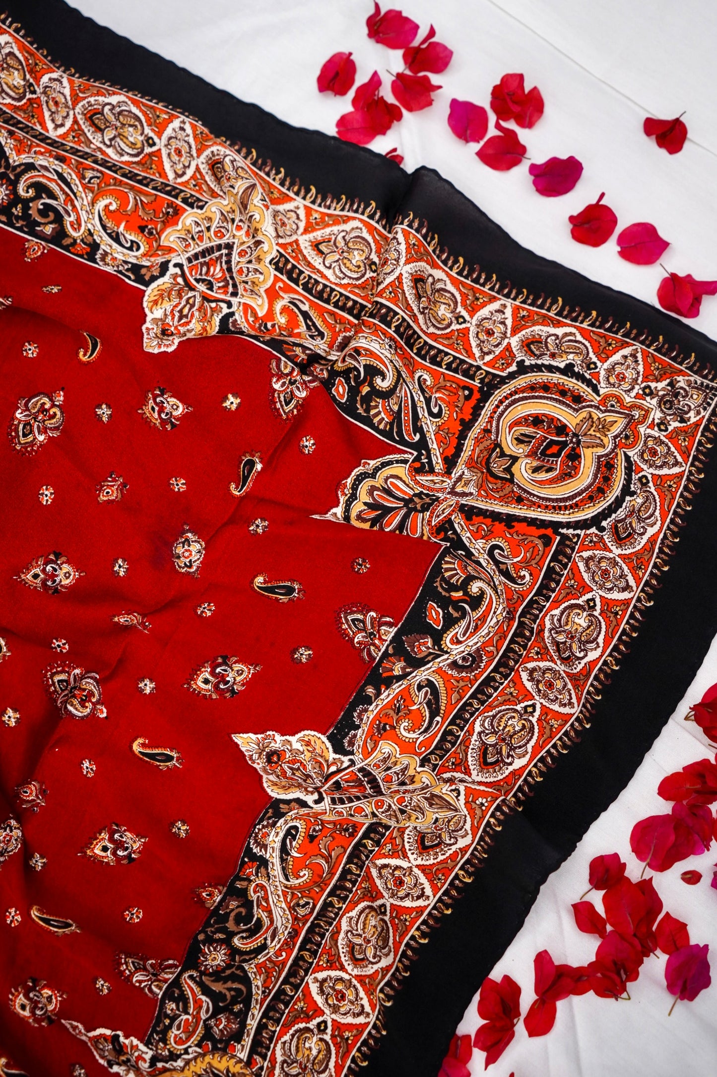 Printed Silk Scarf from Benaras
