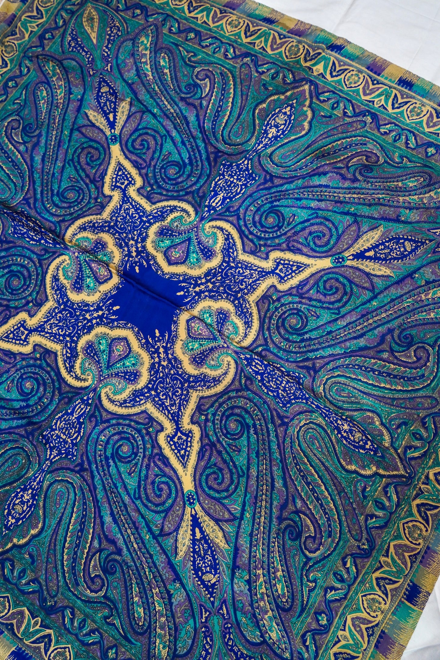 Printed Silk Scarf from Benaras