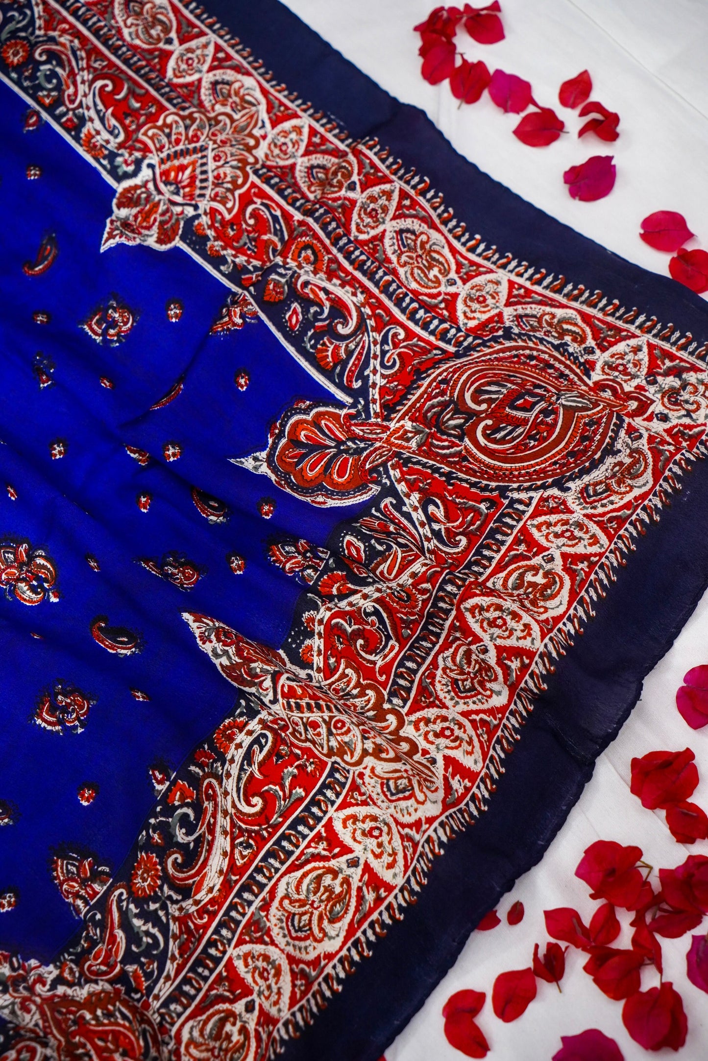 Printed Silk Scarf from Benaras