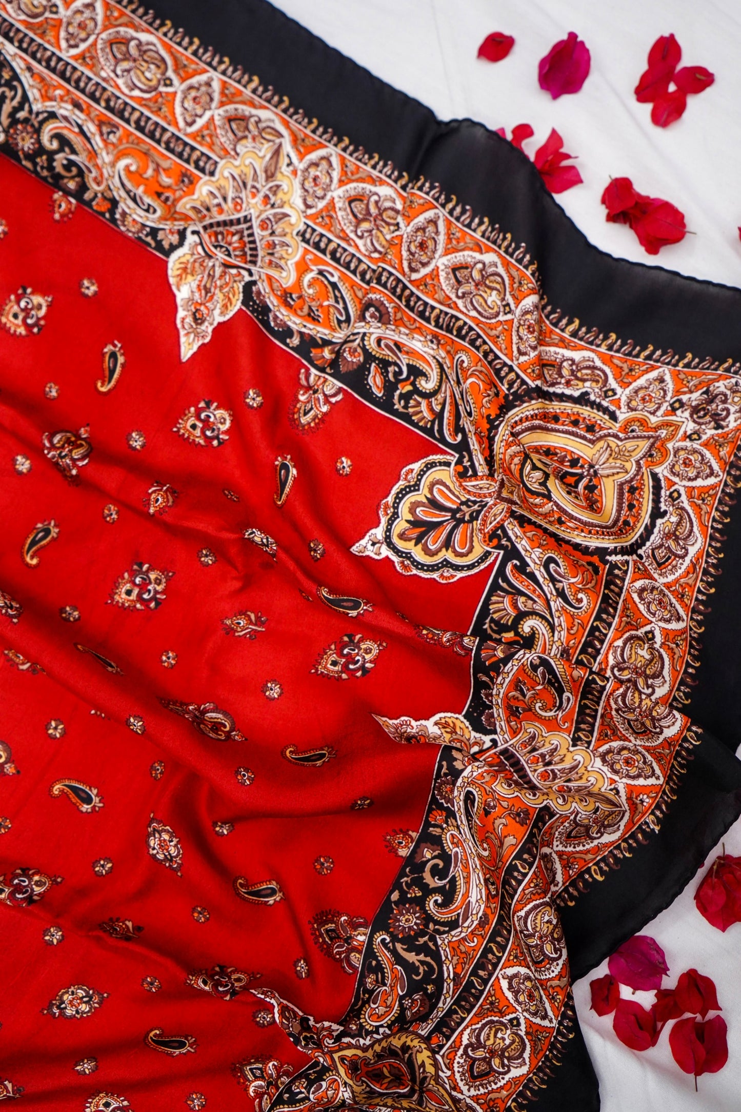 Printed Silk Scarf from Benaras