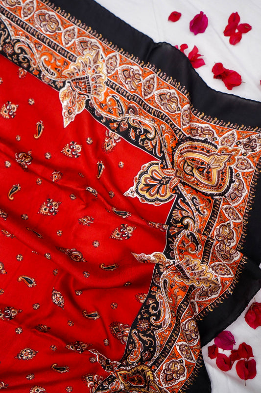 Printed Silk Scarf from Benaras