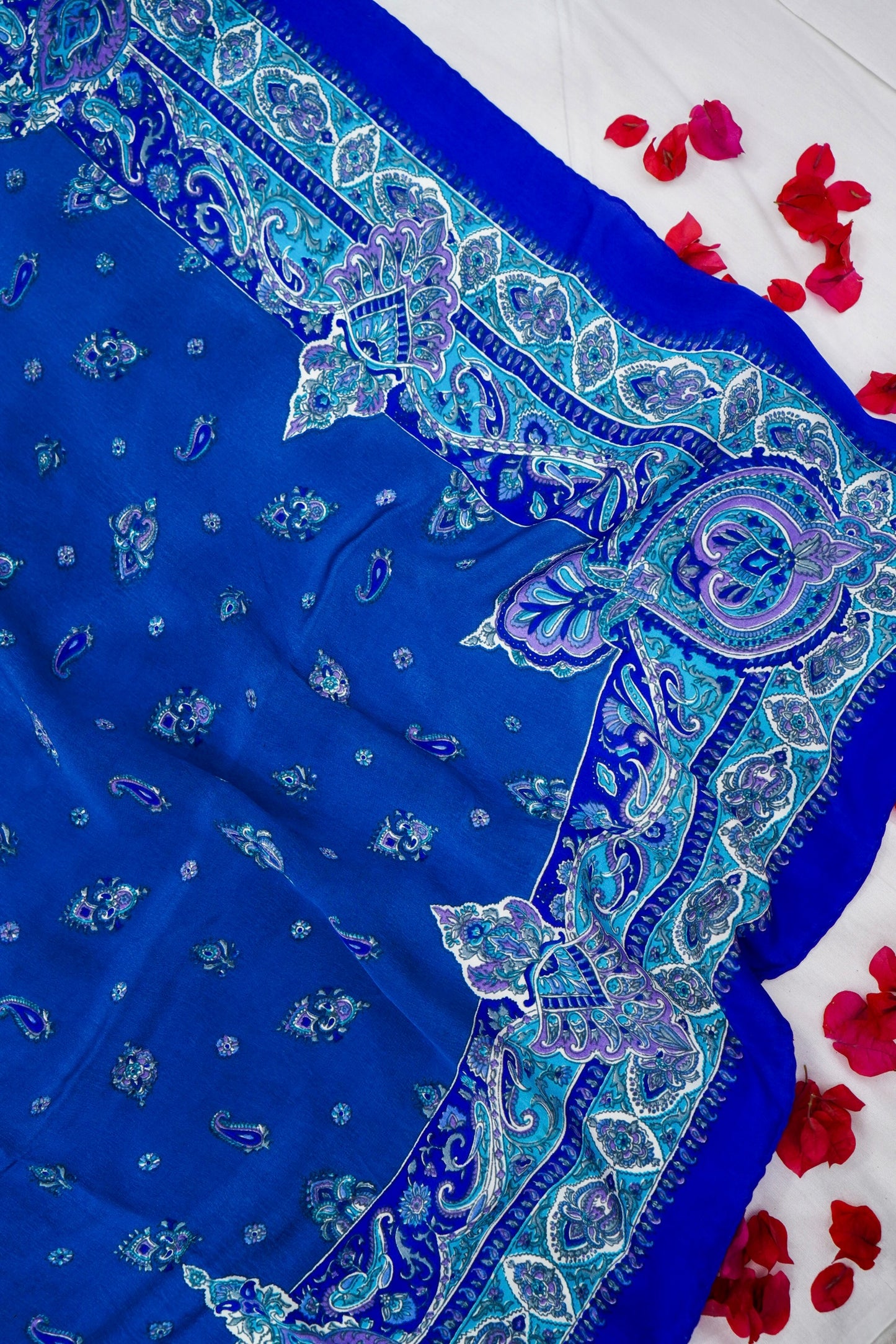 Printed Silk Scarf from Benaras