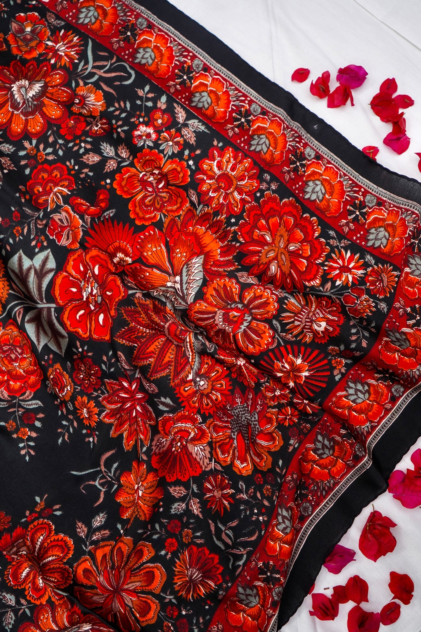 Printed Silk Scarf from Benaras