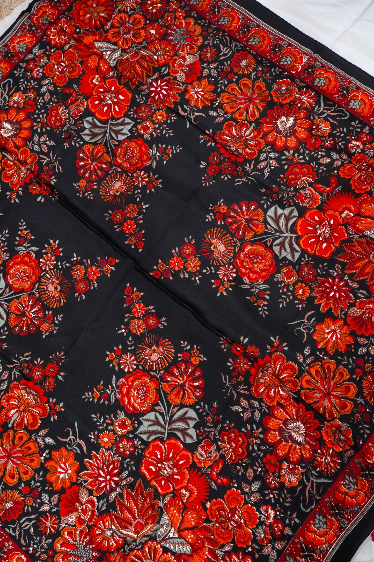 Printed Silk Scarf from Benaras