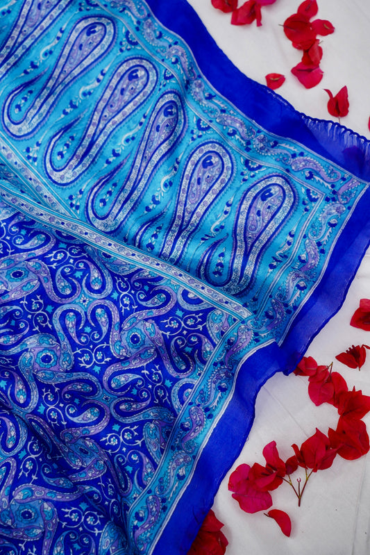 Printed Silk Scarf from Benaras