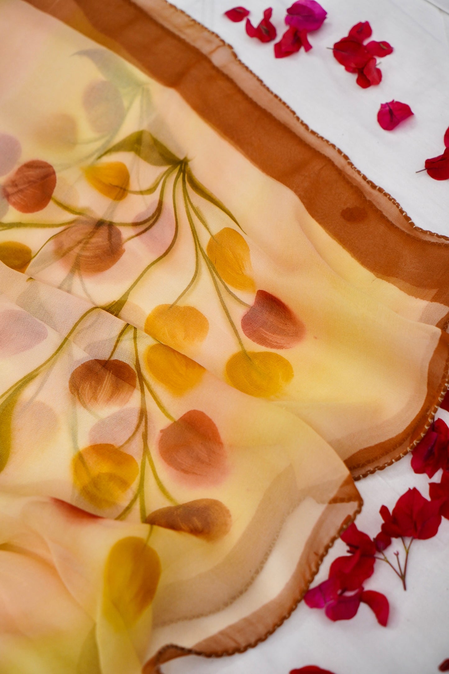 Printed Silk Scarf from Benaras