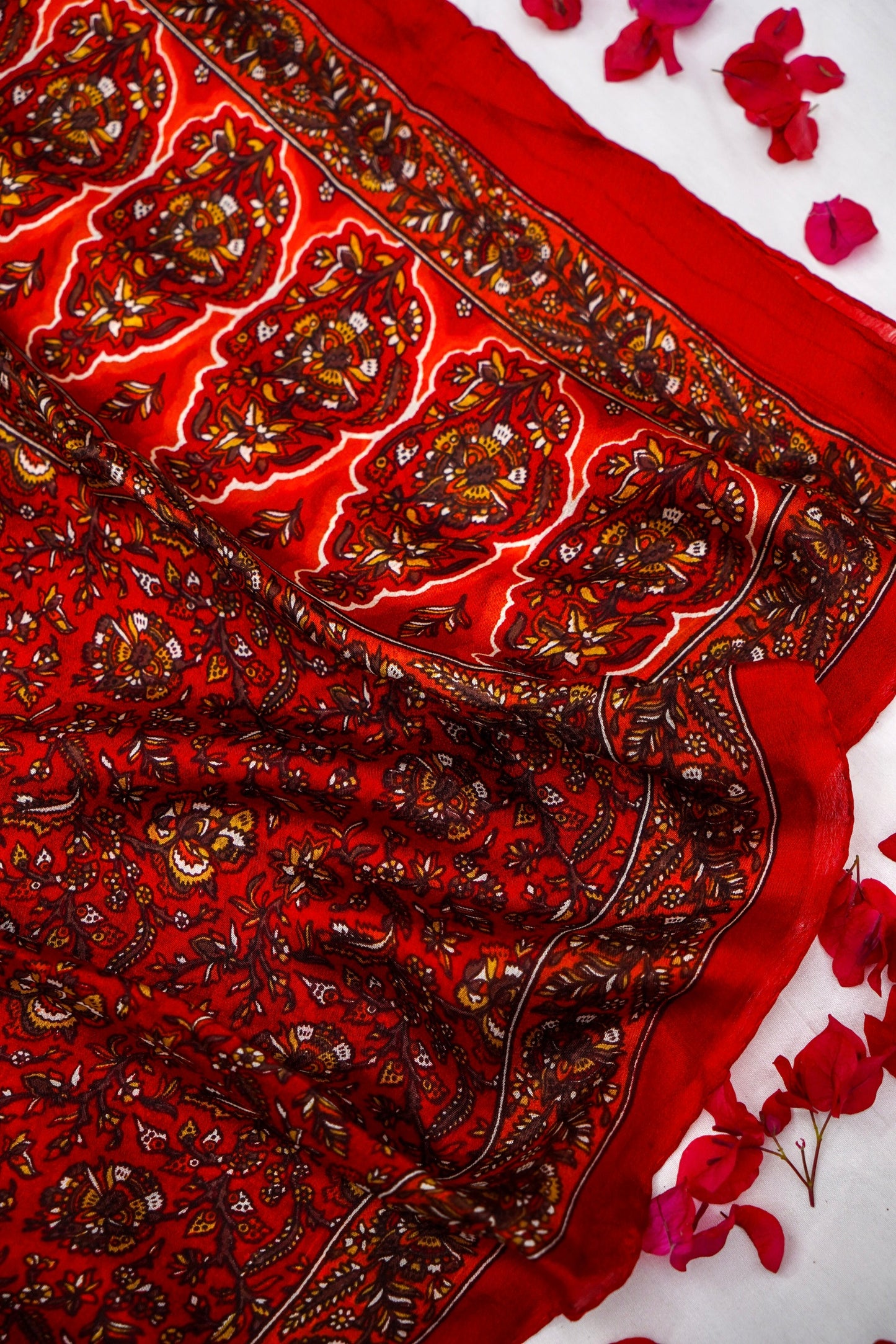 Printed Silk Scarf from Benaras