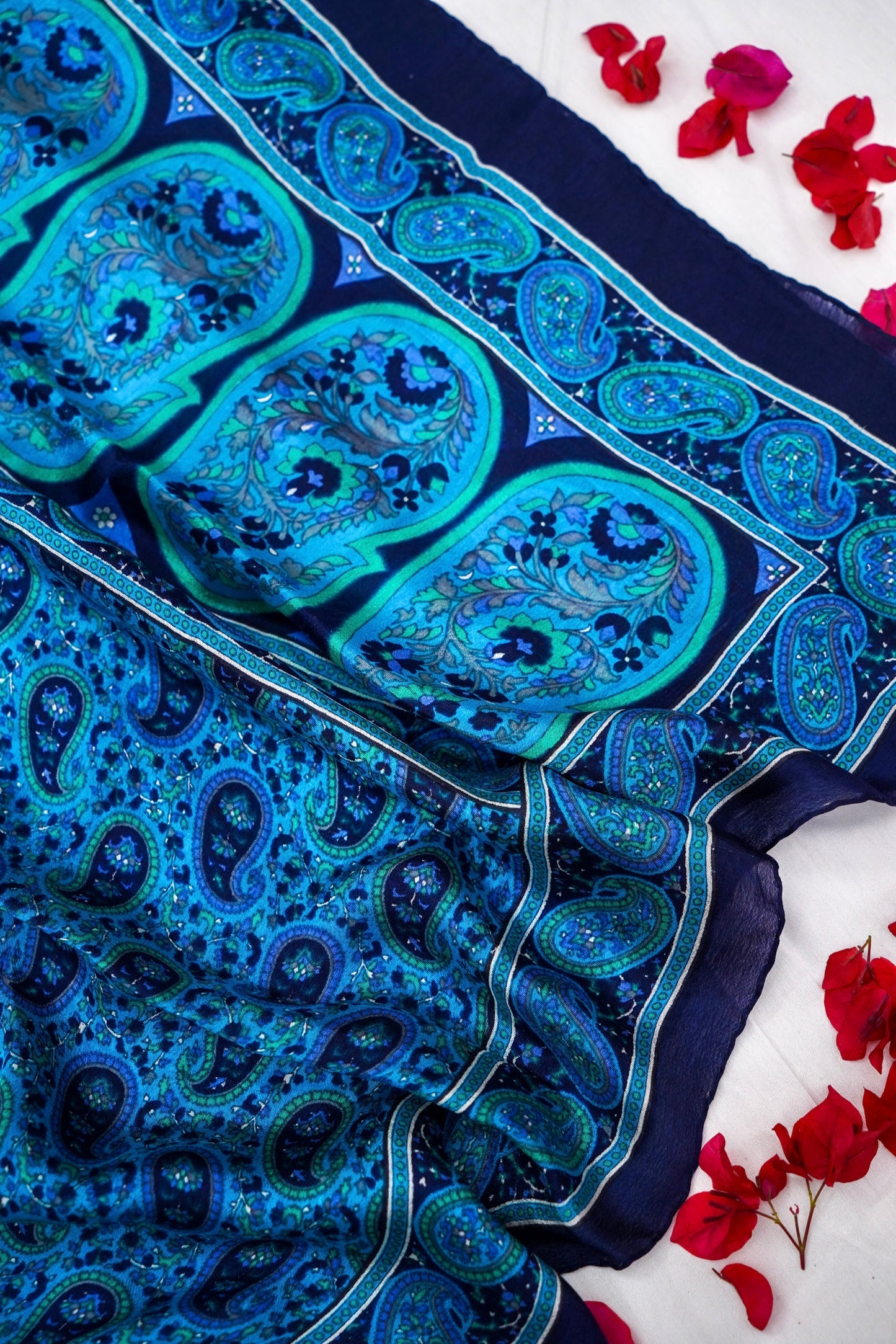 Printed Silk Scarf from Benaras