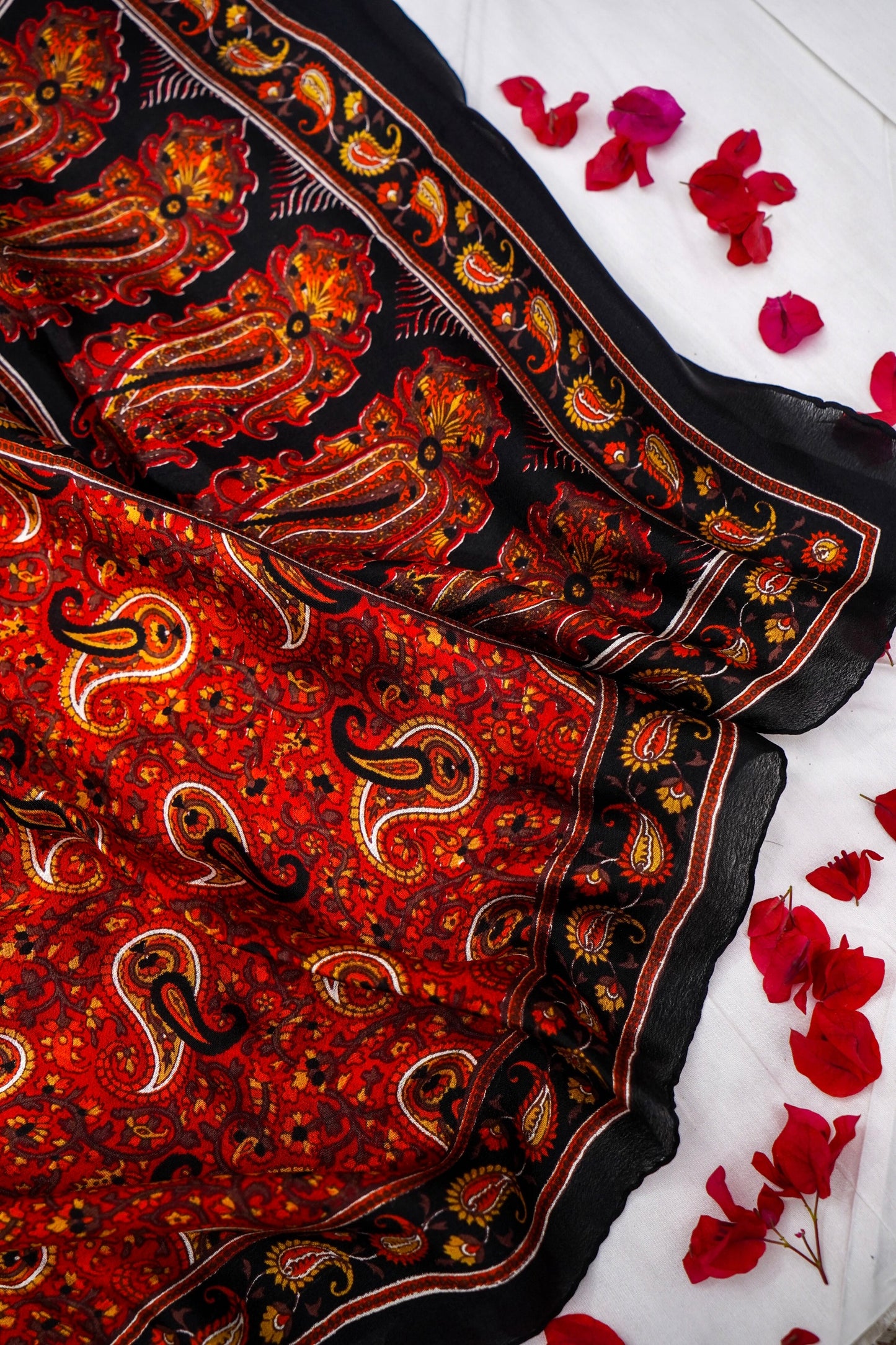 Printed Silk Scarf from Benaras