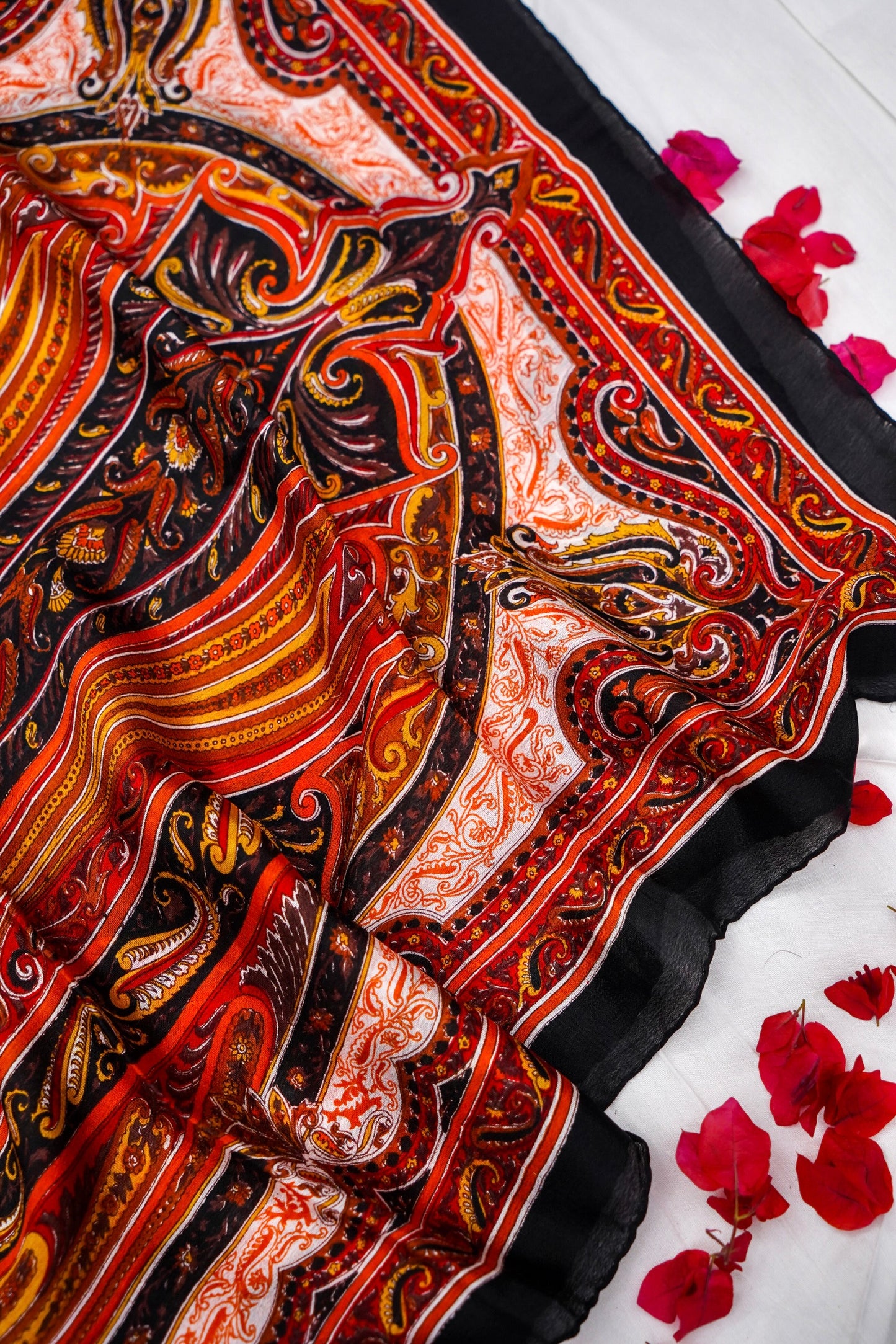 Printed Silk Scarf from Benaras